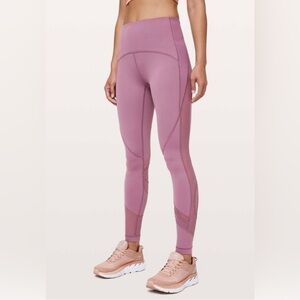NWOT LULULEMON CLEAR THE COURT TIGHT 28” INSEAM SIZE 2 MAUVE COLOUR LEGGINGS